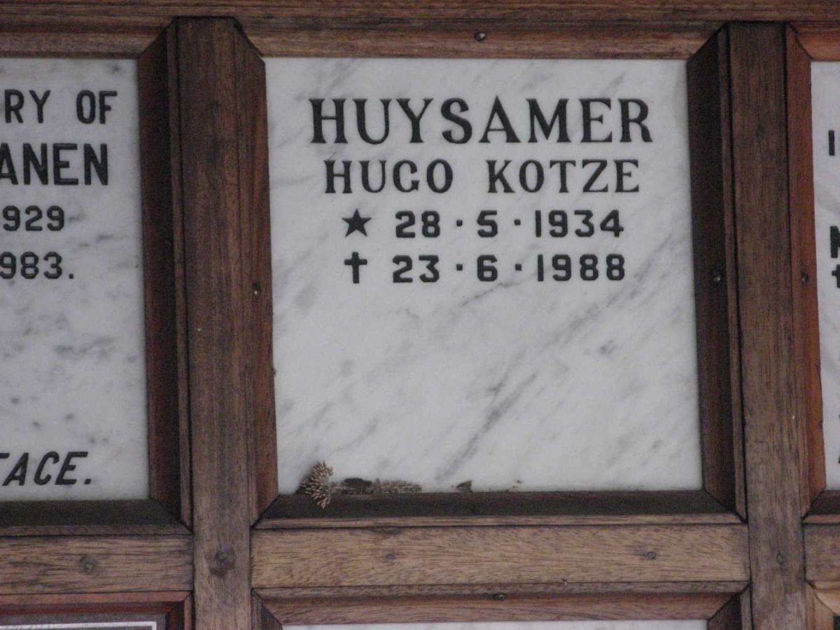 HUYSAMER Hugo Kotze 1934-1988