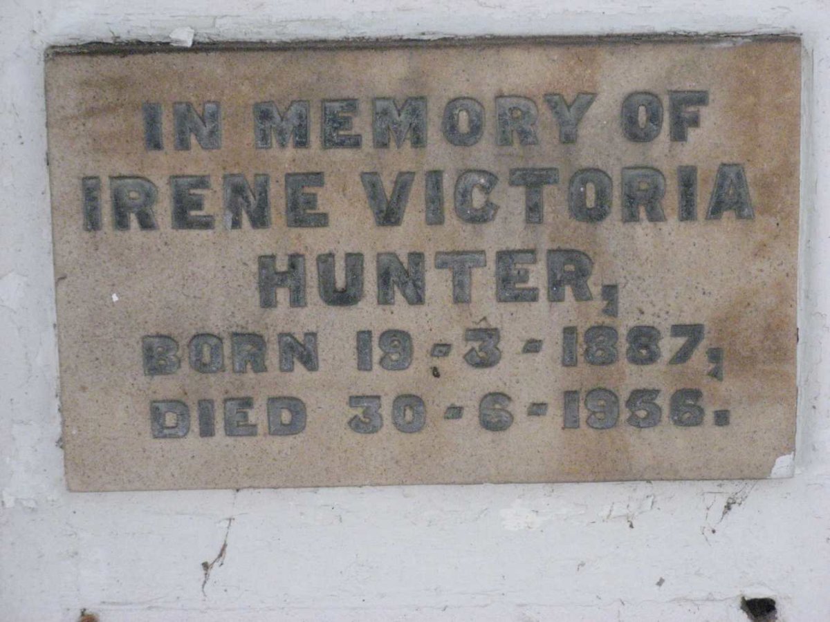 HUNTER Irene Victoria 1887-1956