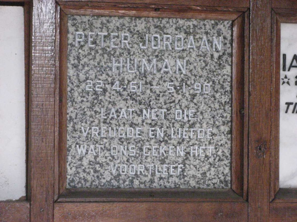 HUMAN Peter Jordaan 1961-1990