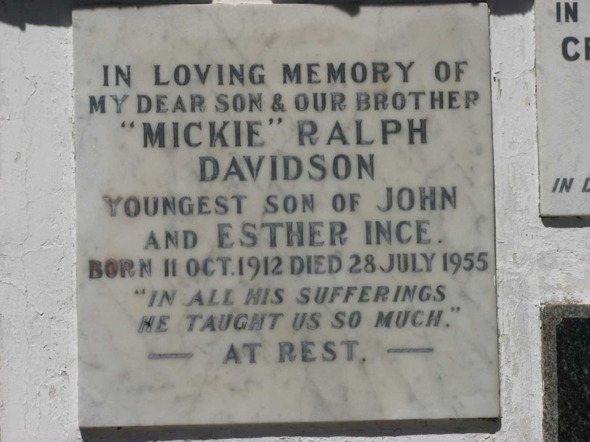 INCE Ralph Davidson 1912-1955