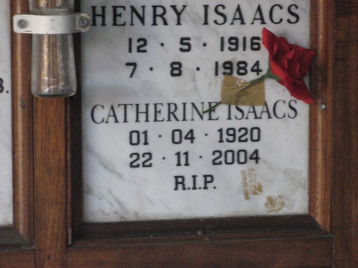 ISAACS Henry 1916-1984 &amp; Catherine 1920-2004