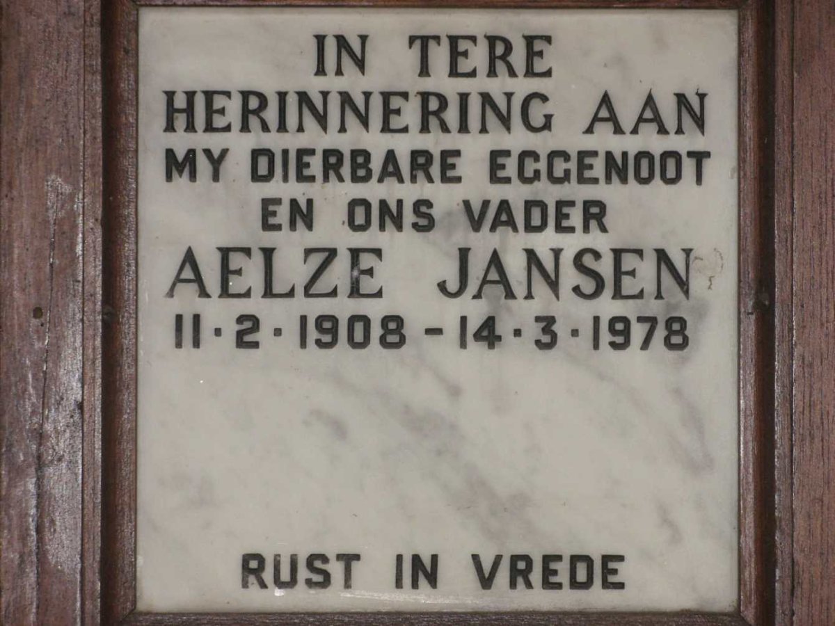 JANSEN Aelze 1908-1978