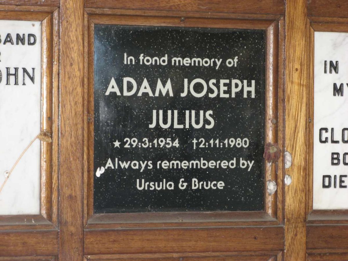 JULIUS Adam Joseph 1954-1980