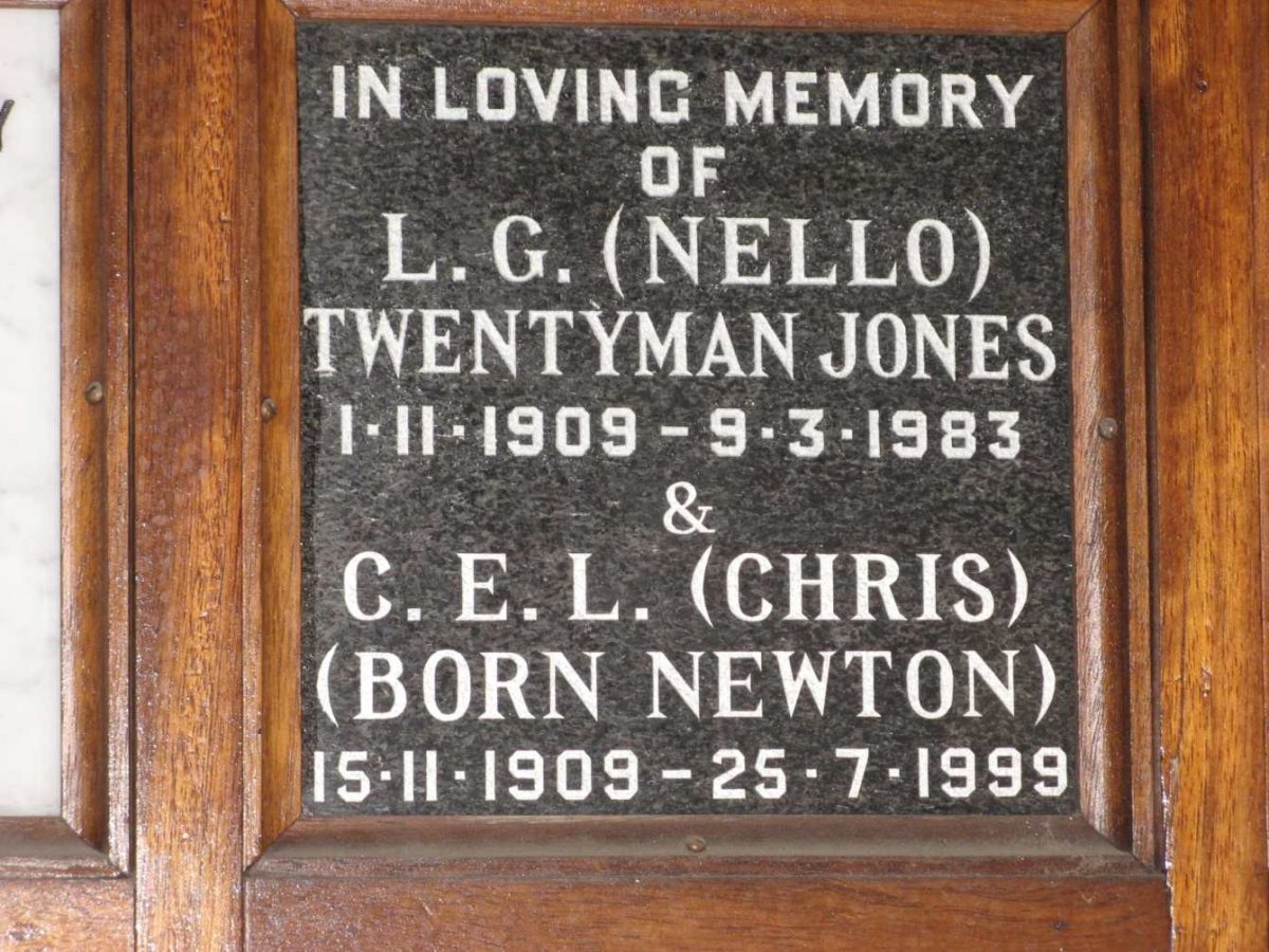JONES L.G. Twentyman 1909-1983 &amp; C.E.L. NEWTON 1909-1999