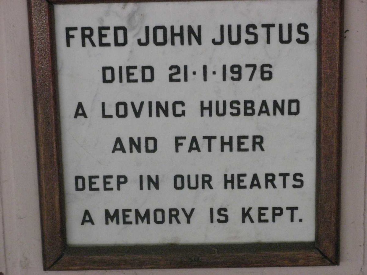 JUSTUS Fred John -1976