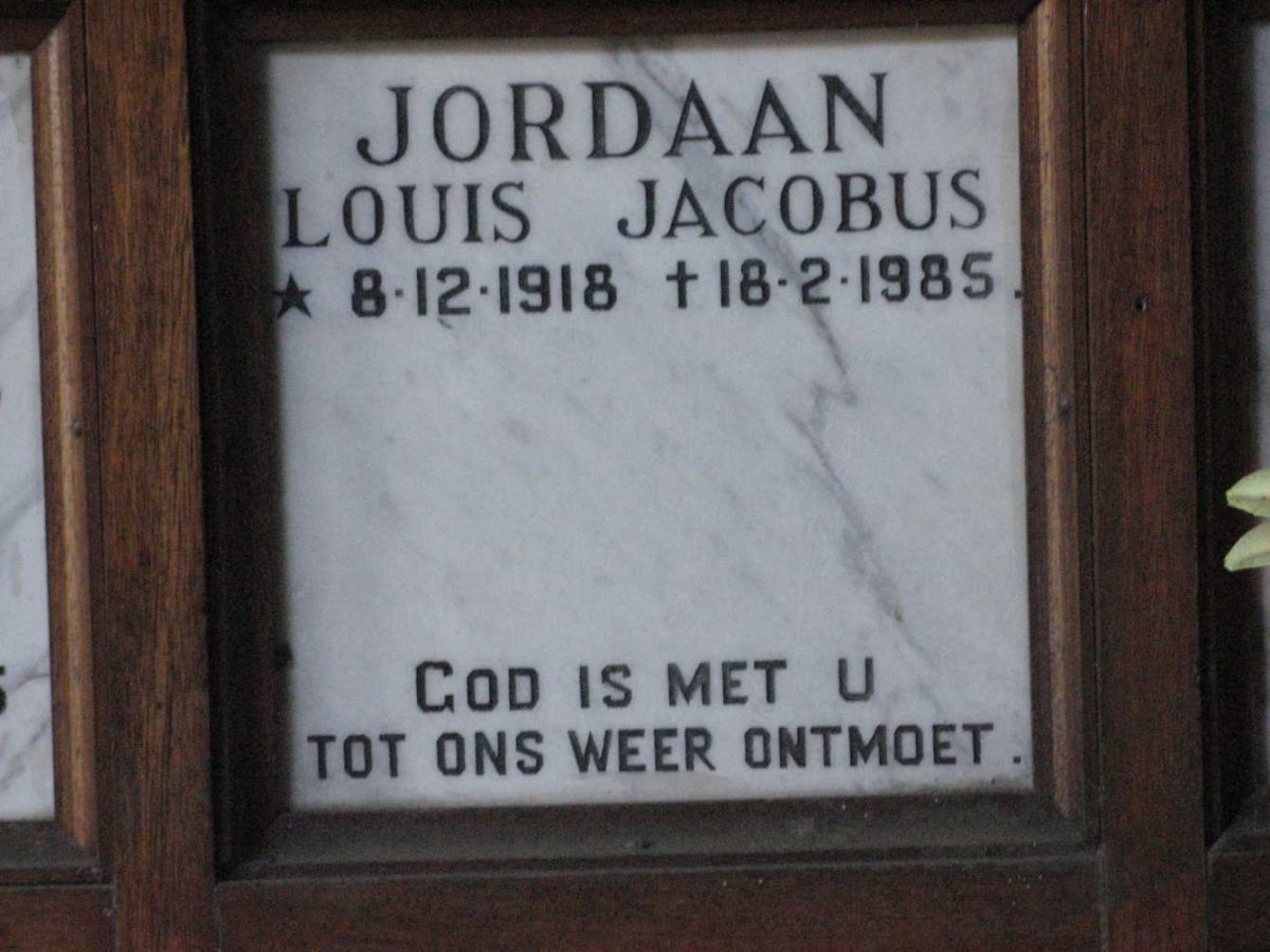 JORDAAN Louis Jacobus 1918-1985