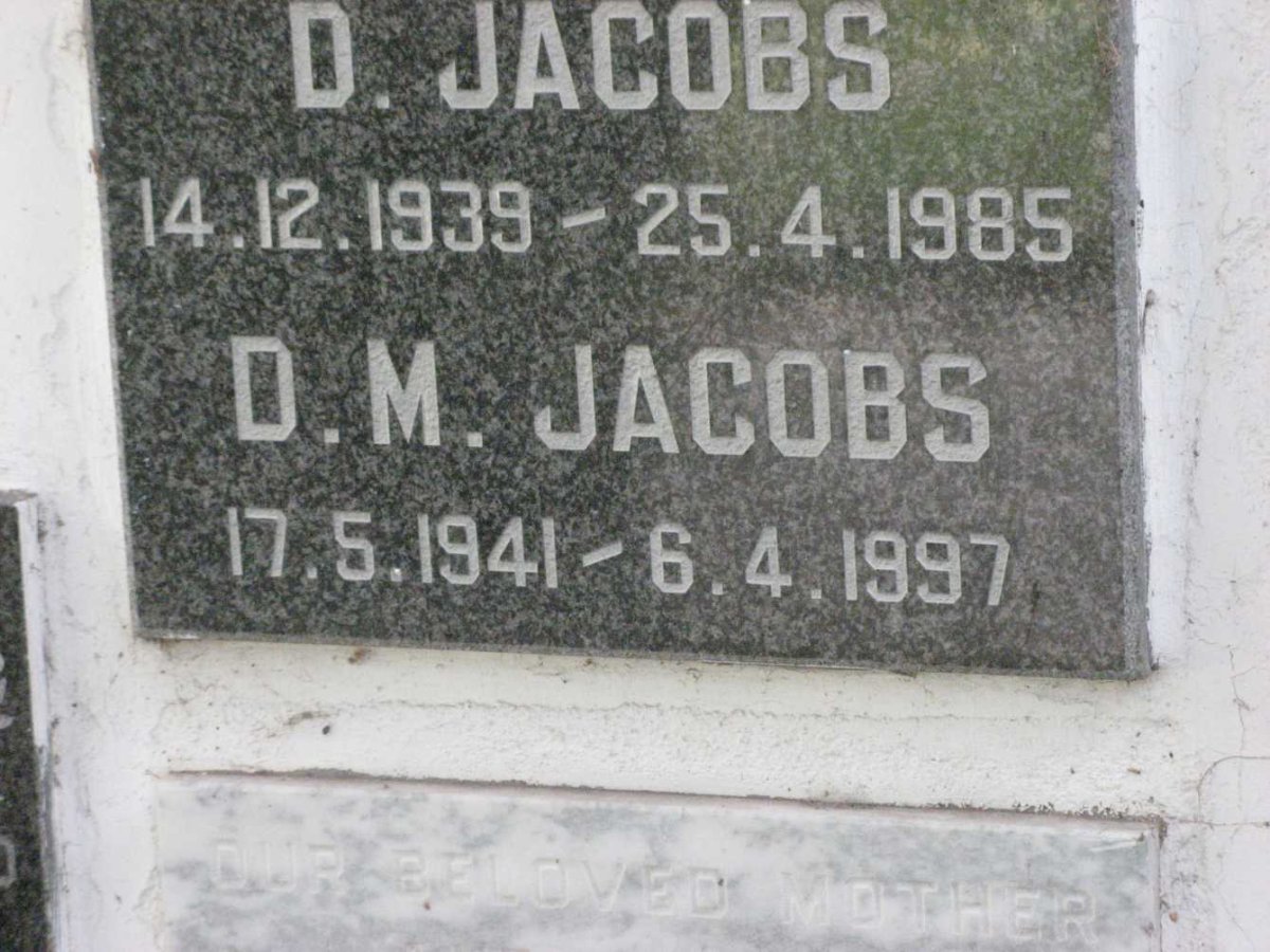 JACOBS D. 1939-1985 &amp; D.M. 1941-1997