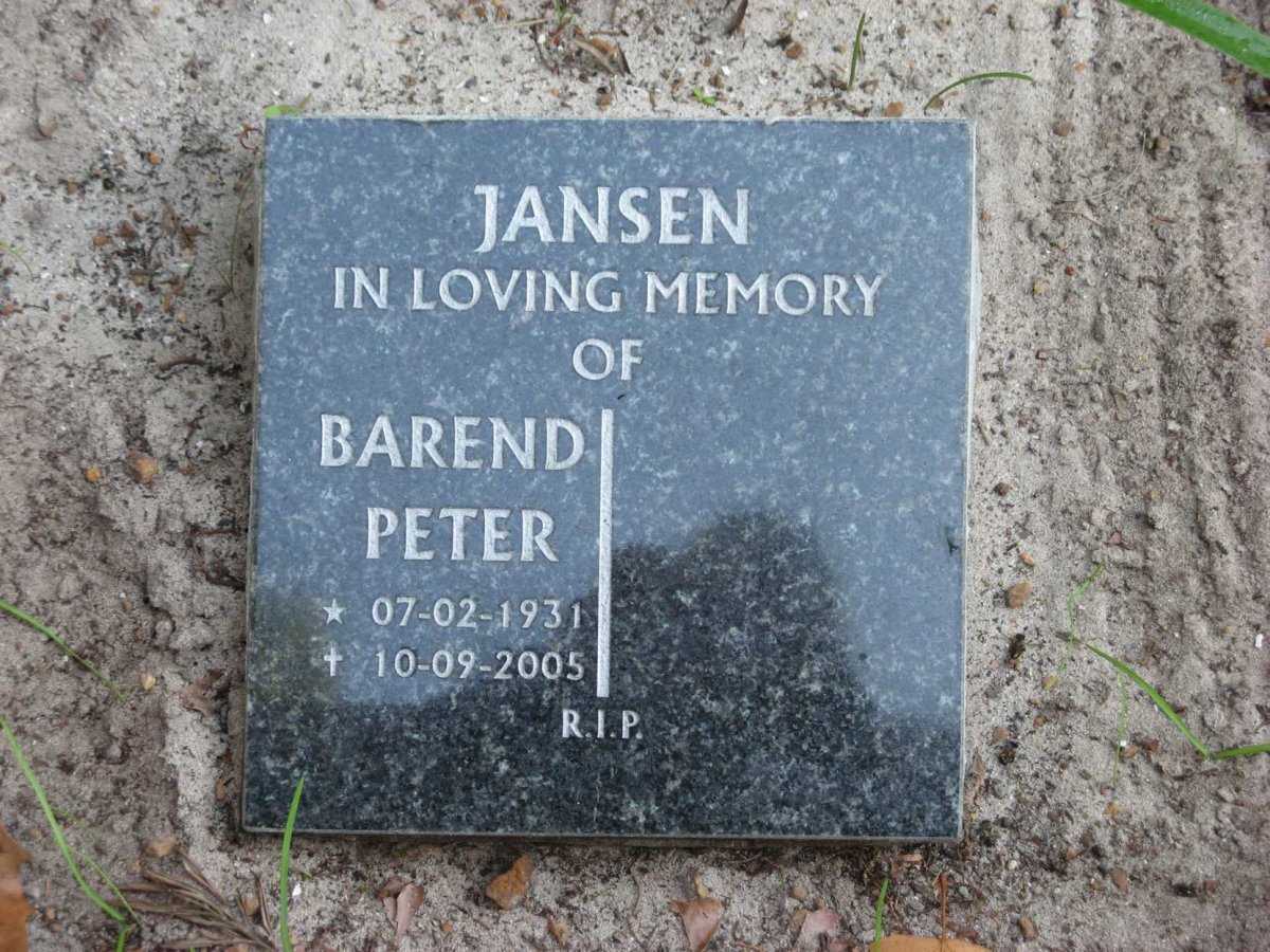 JANSEN Barend Peter 1931-2005