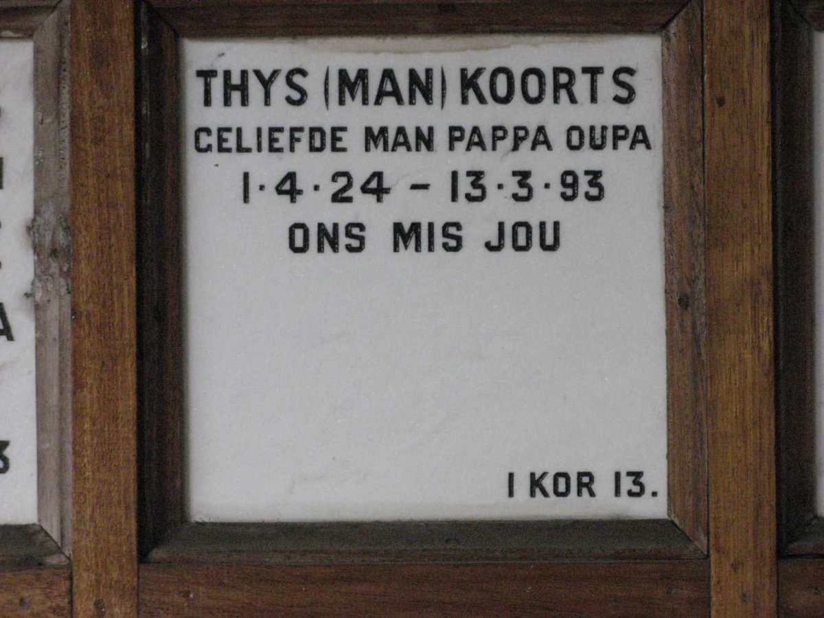KOORTS Thys 1924-1993