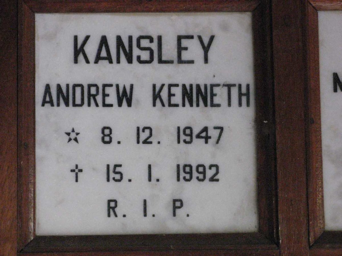 KANSLEY Andrew Kenneth 1947-1992