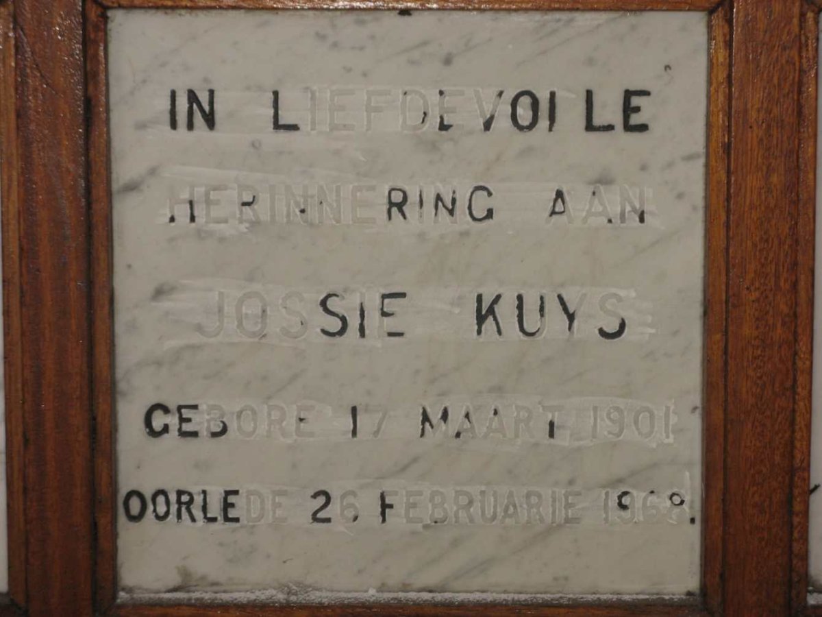 KUYS Jossie 1901-1968