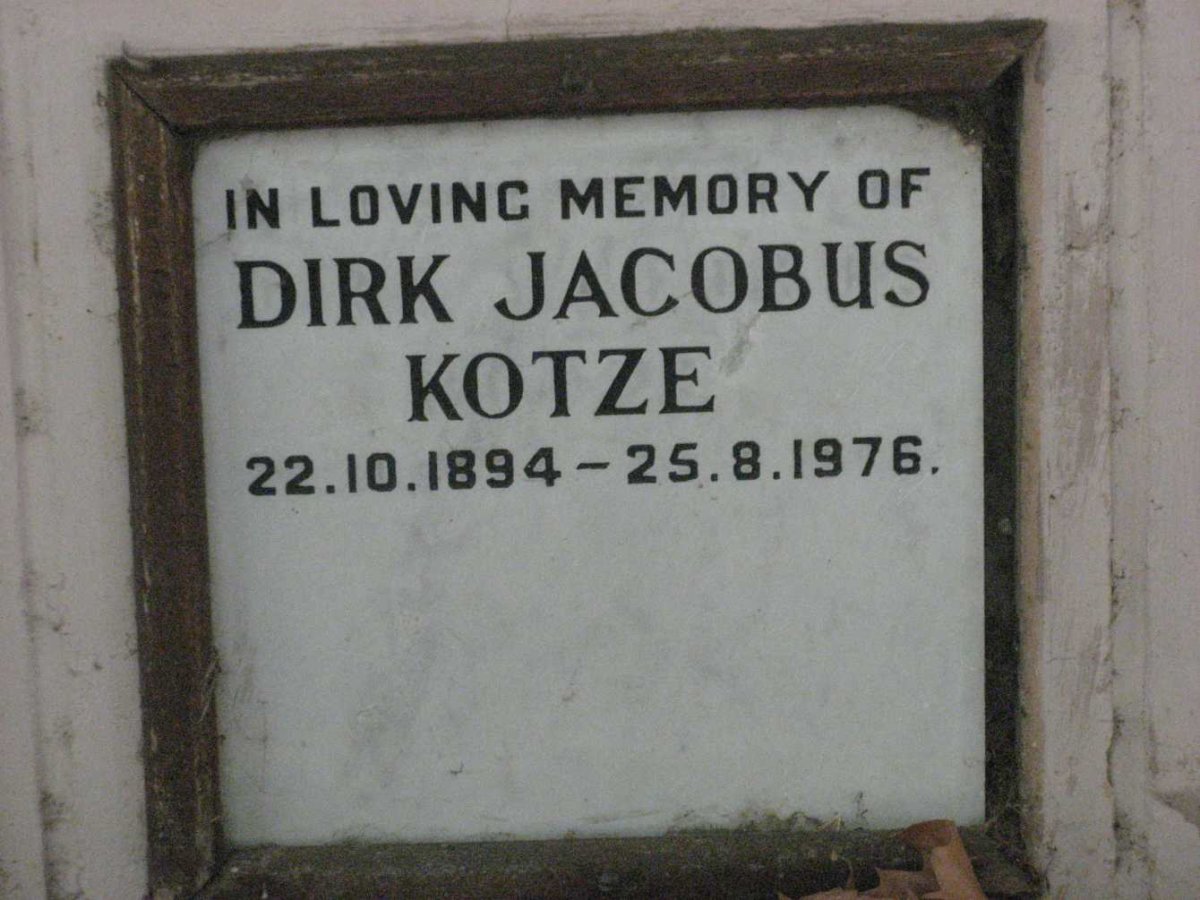 KOTZE Dirk Jacobus 1894-1976
