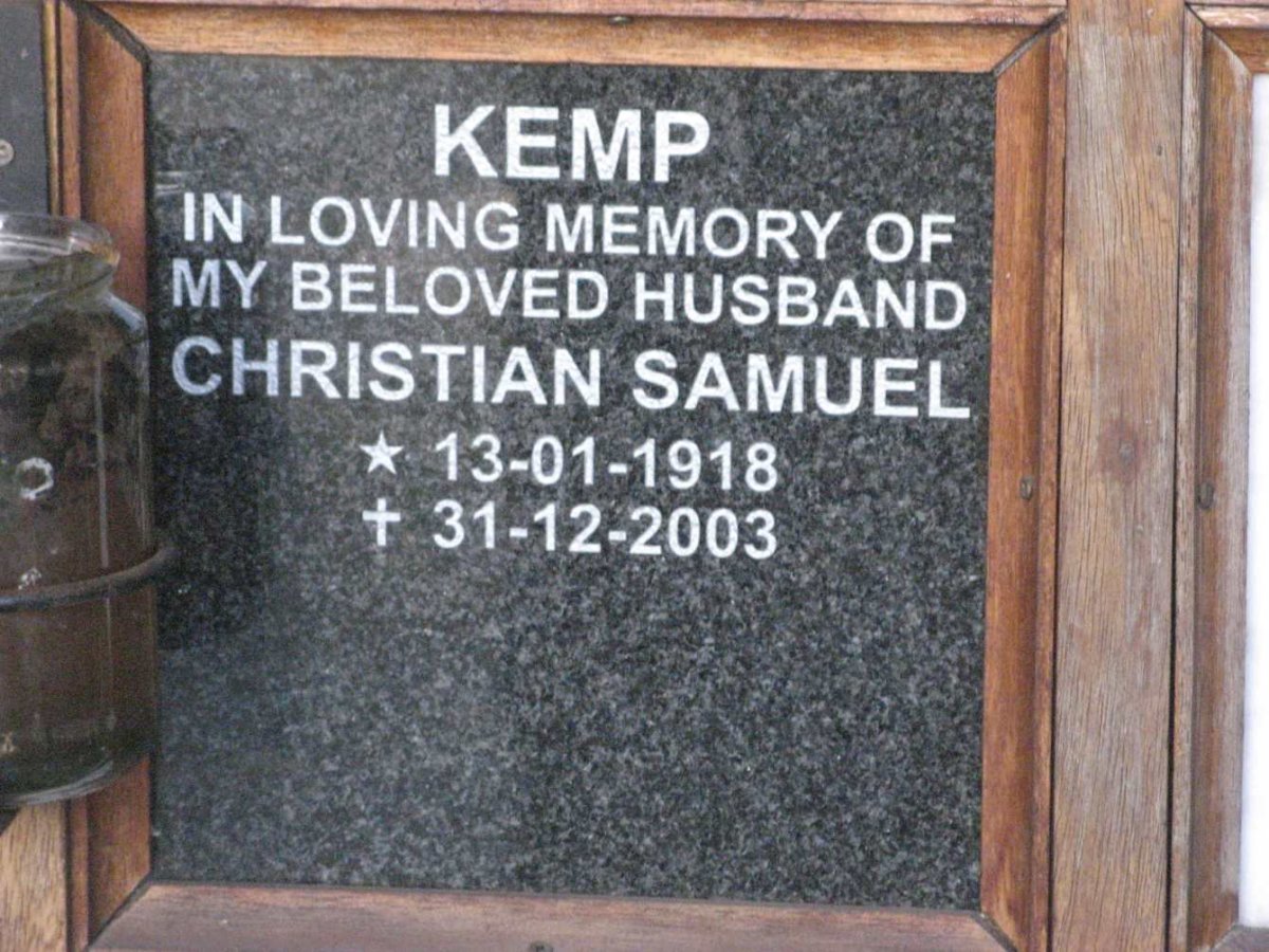 KEMP Christian Samuel 1918-2003
