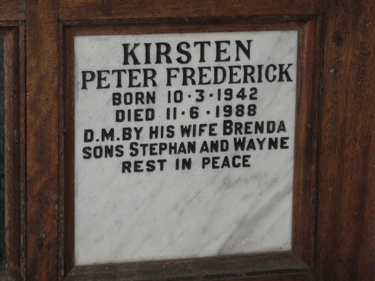 KIRSTEN Peter Frederick 1942-1988