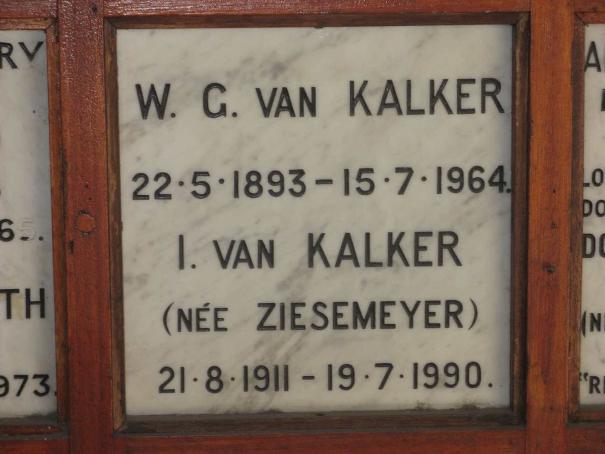 KALKER W.G., van 1893-1964 &amp; I. ZIESEMEYER 1911-1990