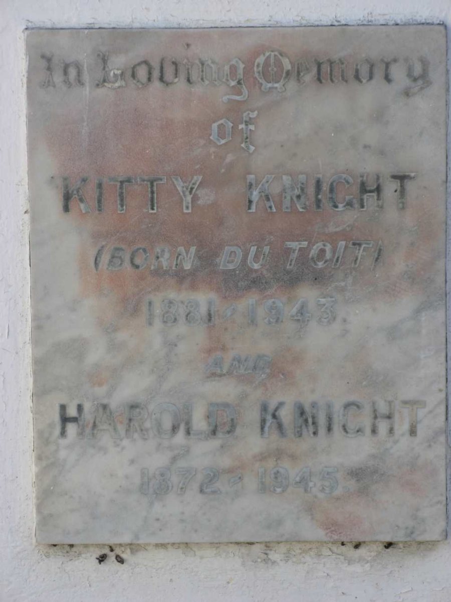 KNIGHT Harold 1872-1945 &amp; Kitty DU TOIT 1881-1943