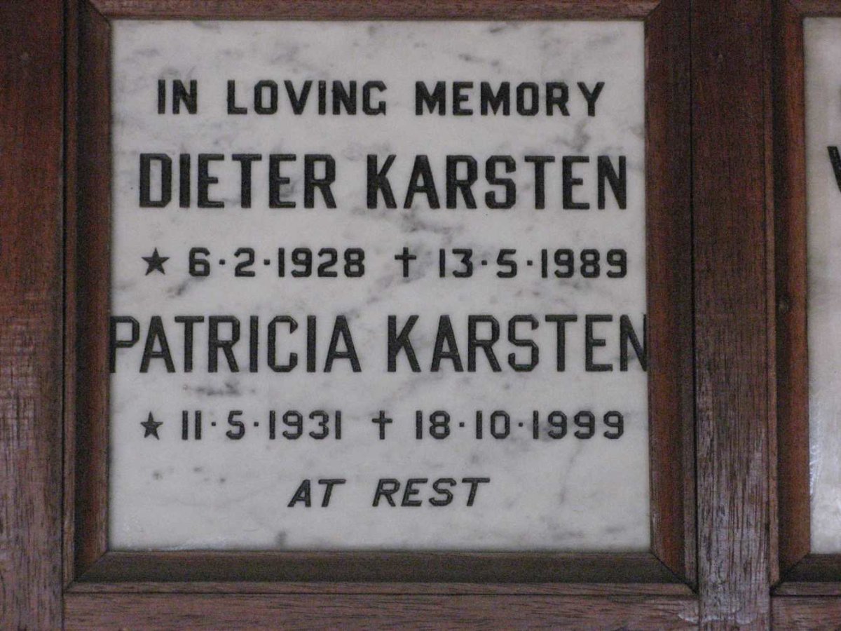 KARSTEN Dieter 1928-1989 &amp; Patricia 1931-1999