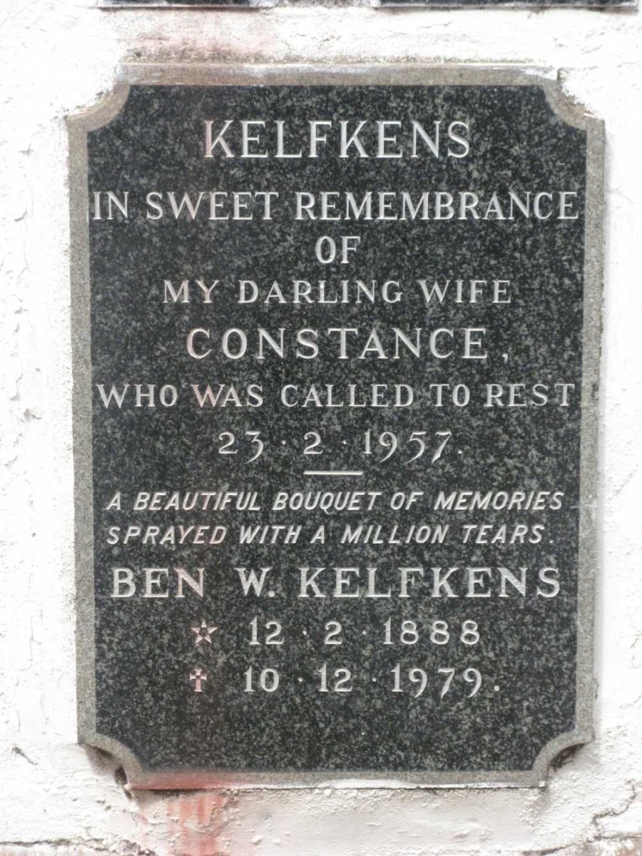 KELFKENS Ben W. 1888-1979 &amp; Constance -1957