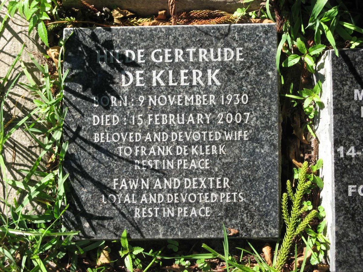 KLERK Hilde Gertrude, de 1930-2007