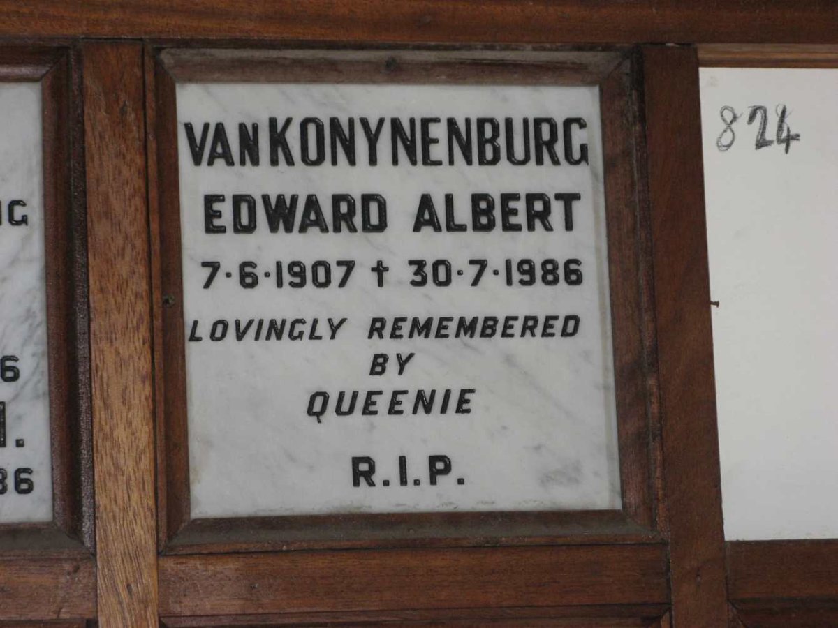 KONYNENBURG Edward Albert, van 1907-1986