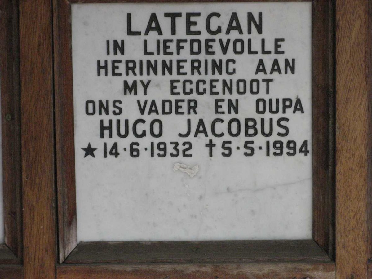 LATEGAN Hugo Jacobus 1932-1994