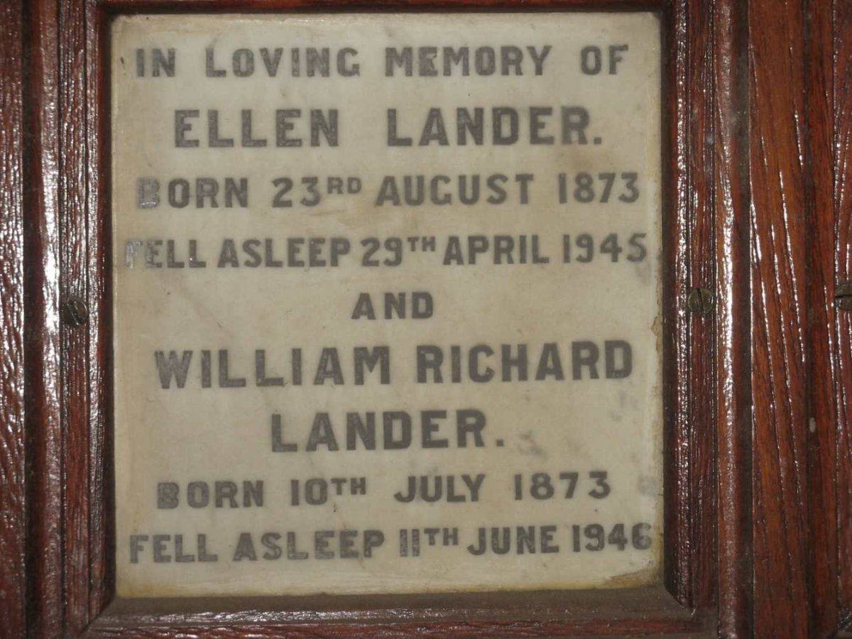 LANDER William Richard 1873-1946 &amp; Ellen 1873-1945