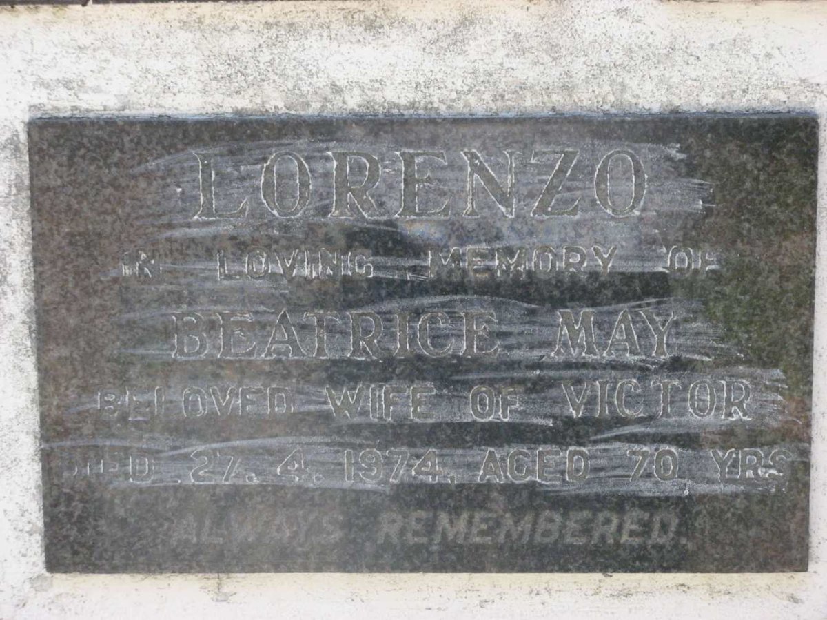 LORENZO Beatrice May -1974