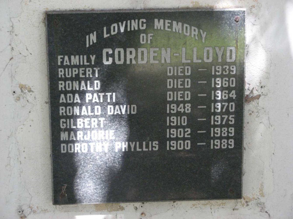 LLOYD Rupert, CORDON -1939