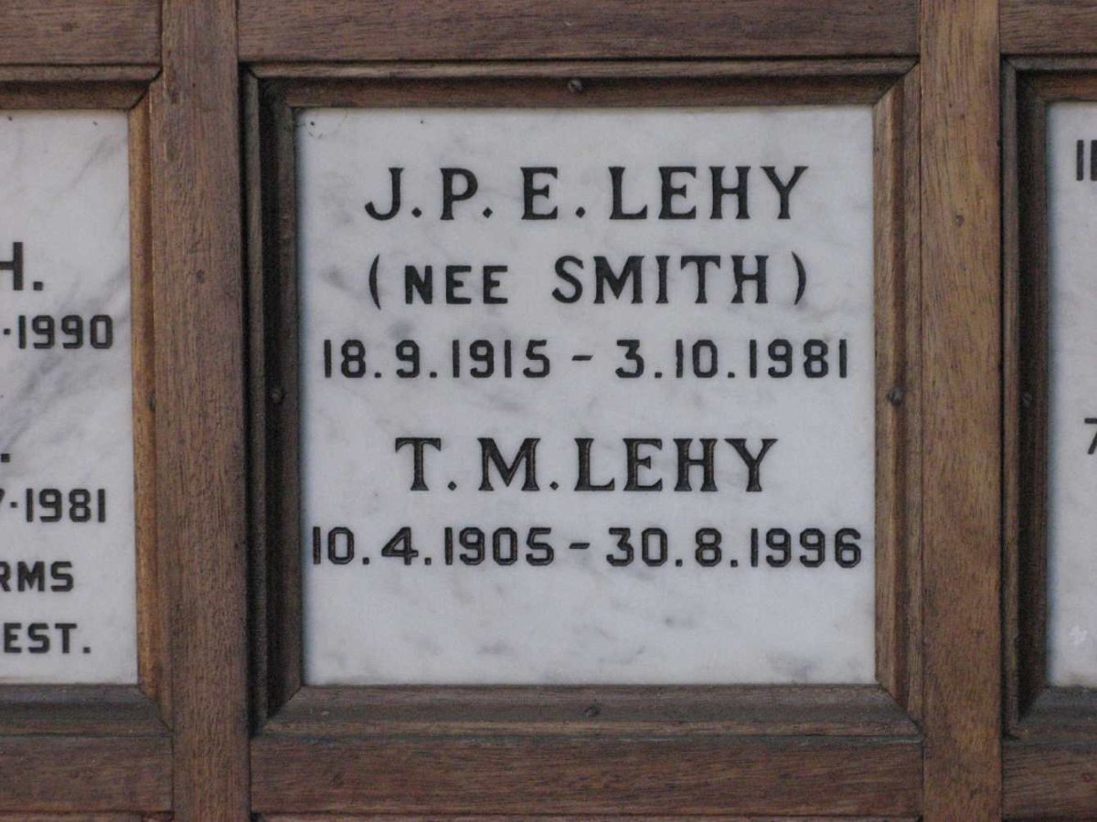 LEHY T.M. 1905-1996 &amp; J.P.E. SMITH 1915-1981