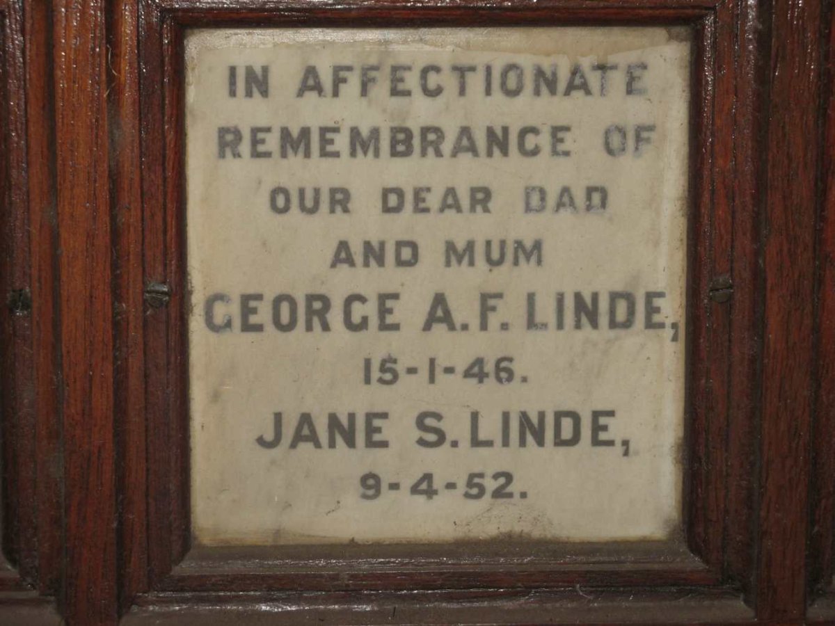 LINDE George A.F. -1946 &amp; Jane S. -1952