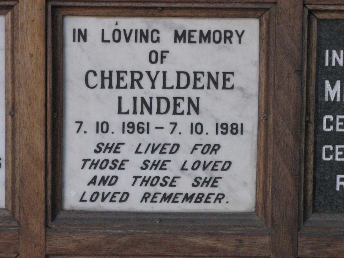 LINDEN Cheryldene 1961-1981