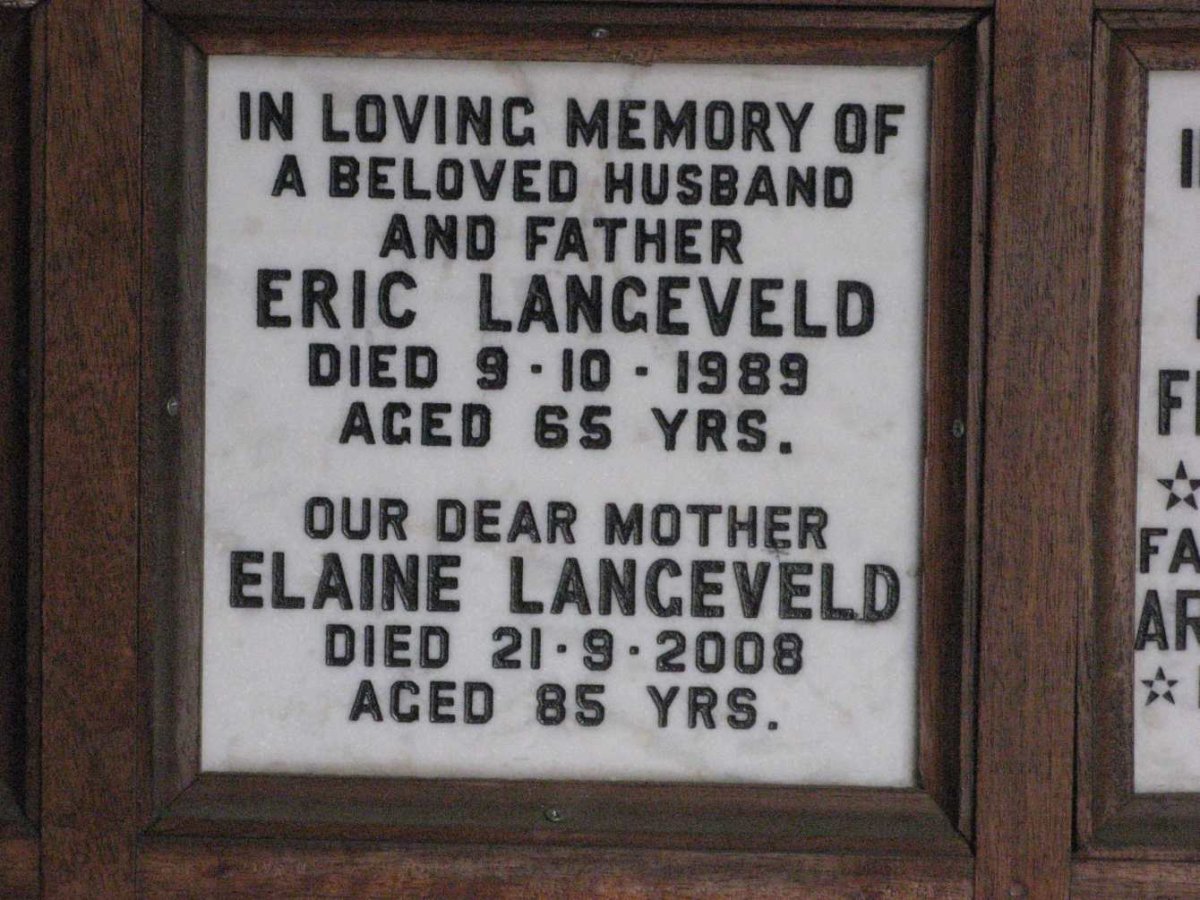 LANGEVELD Eric -1989 &amp; Elaine -2008