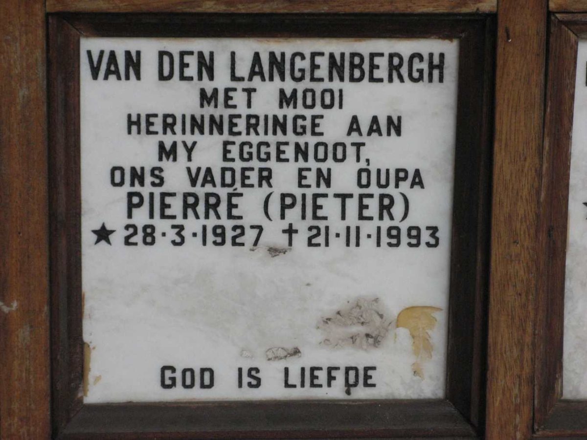 LANGENBERGH Pierre, van den 1927-1993