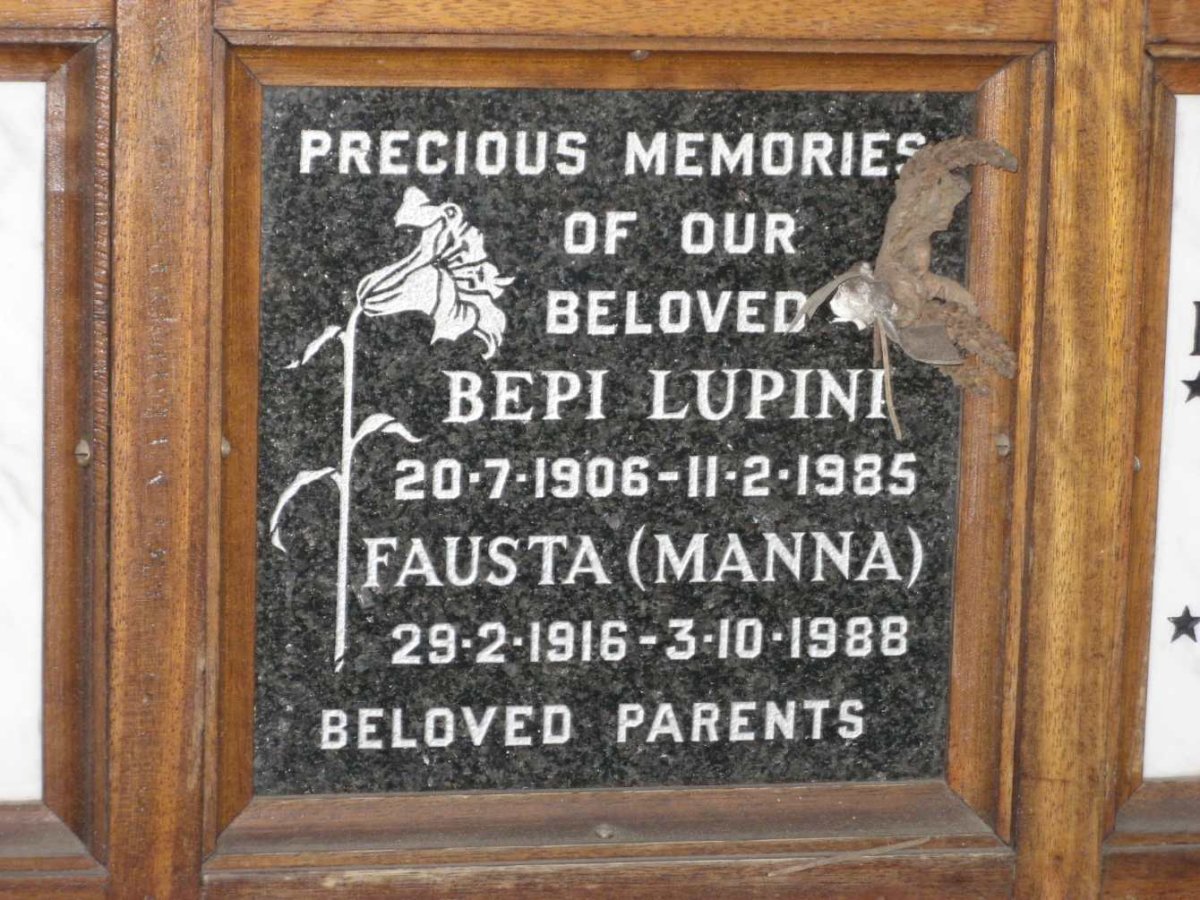 LUPINI Bepi 1906-1985 &amp; Fausta 1916-1988