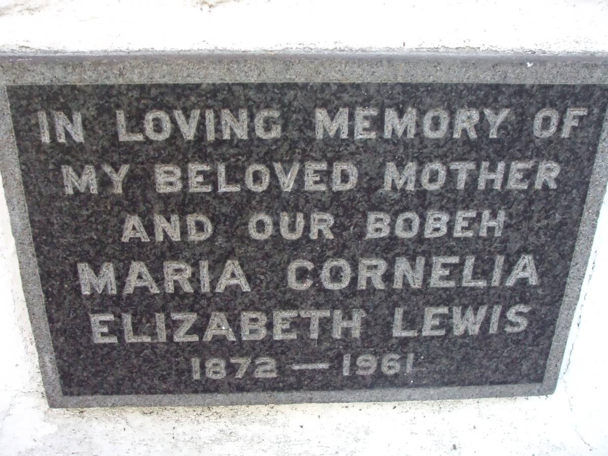 LEWIS Maria Cornelia Elizabeth 1872-1961