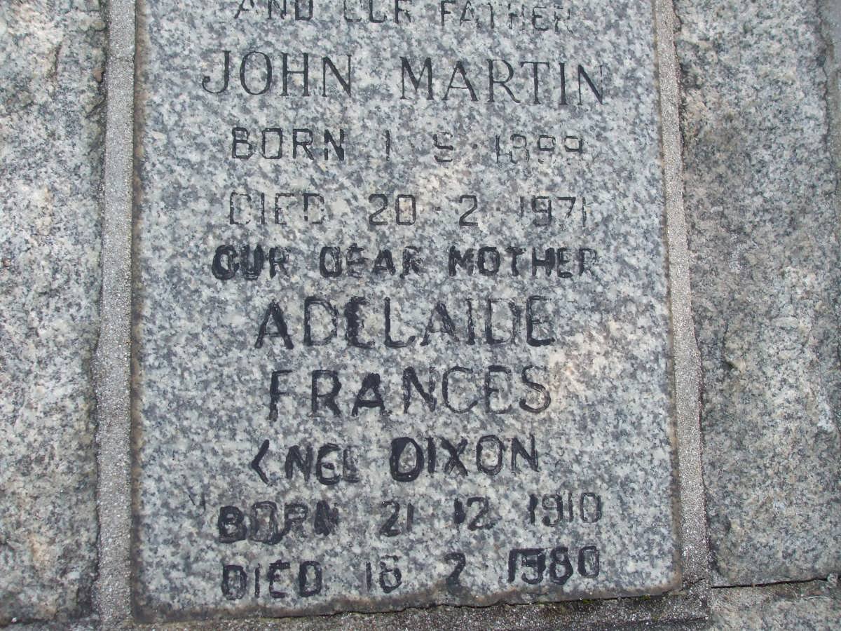 MARTIN John 1899-1971 &amp; Adelaide Frances DIXON 1910-1980