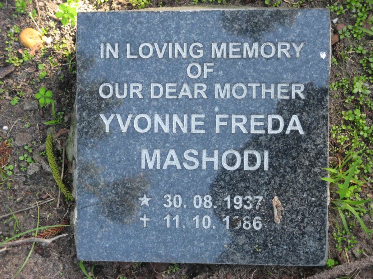 MASHODI Yvonne Freda 1937-1986