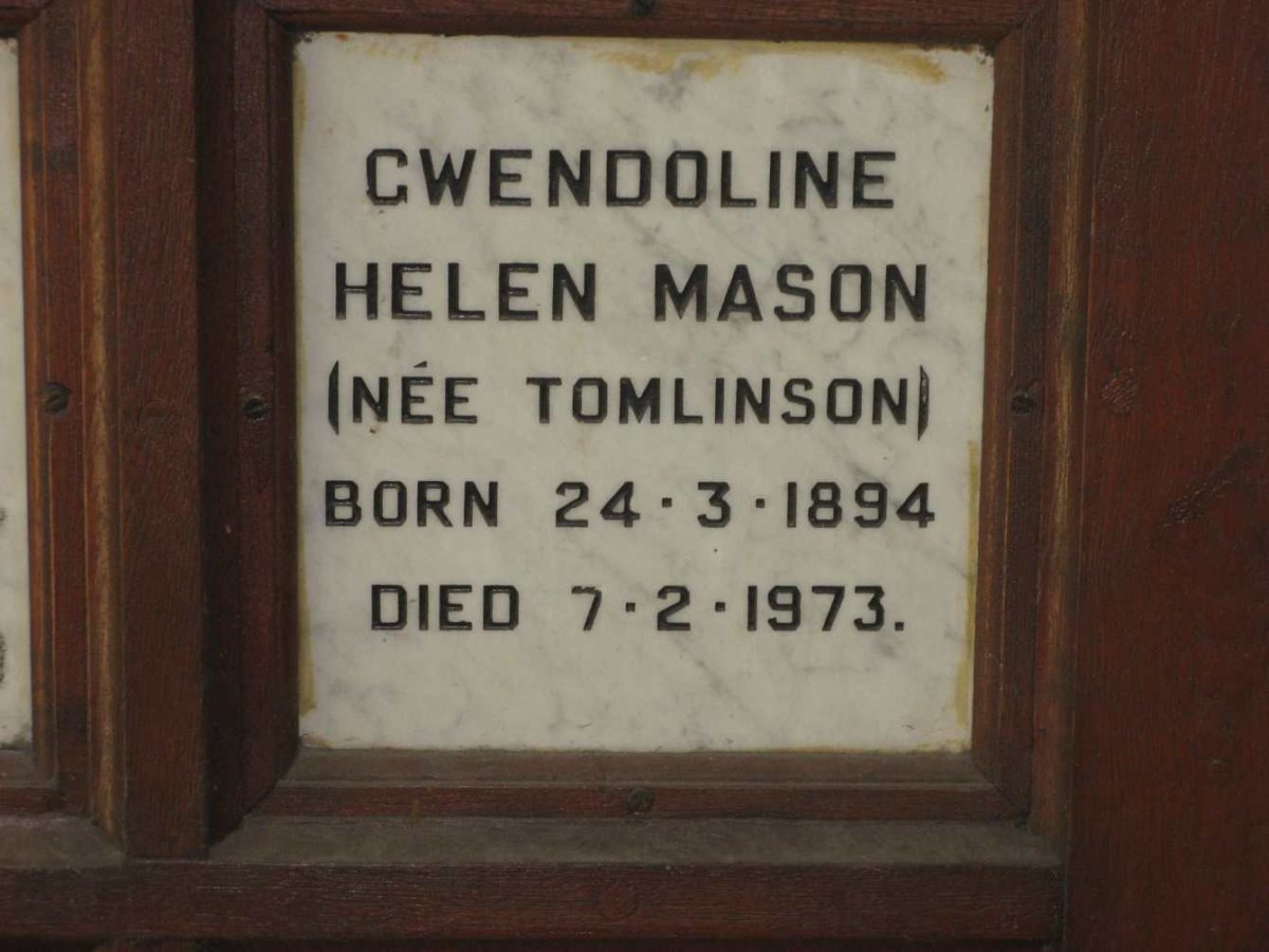 MASON Gwendoline Helen nee TOMLINSON 1894-1973
