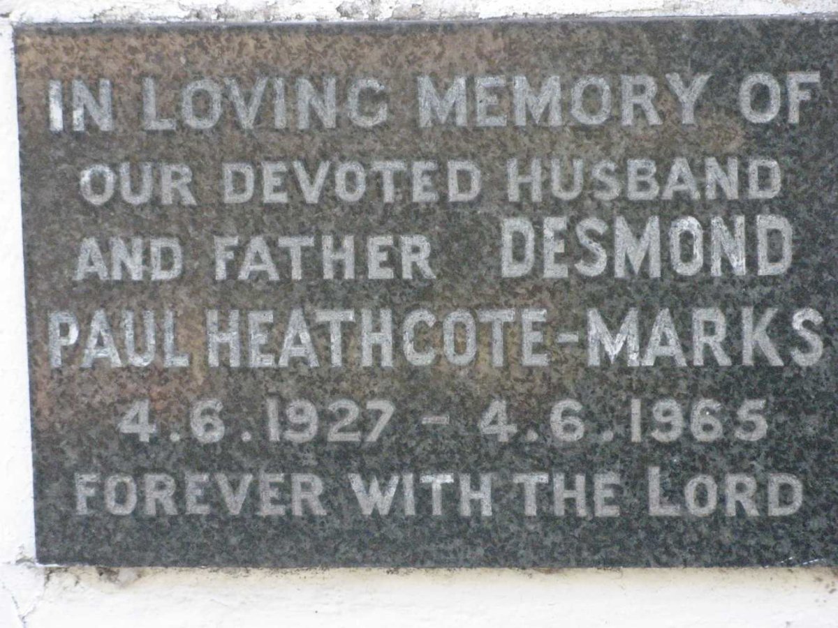 MARKS Desmond Paul, HEATHCOTE 1927-1965