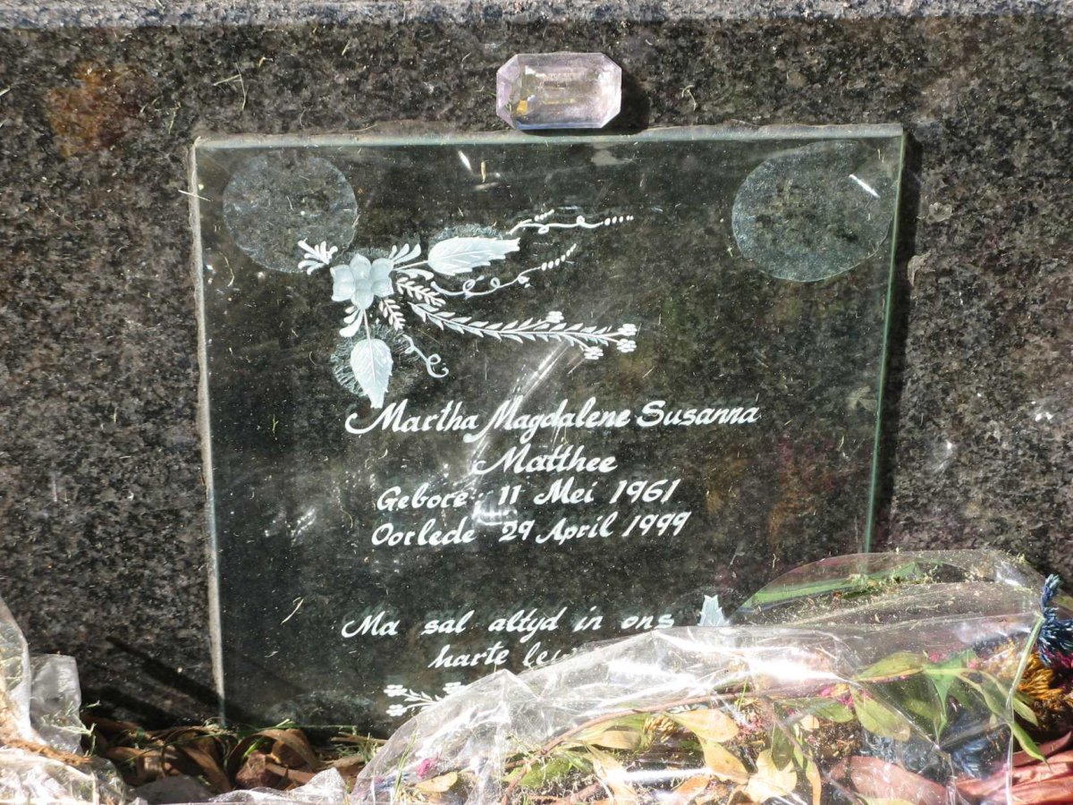 MATTHEE Martha Magdalene Susanna 1961-1999