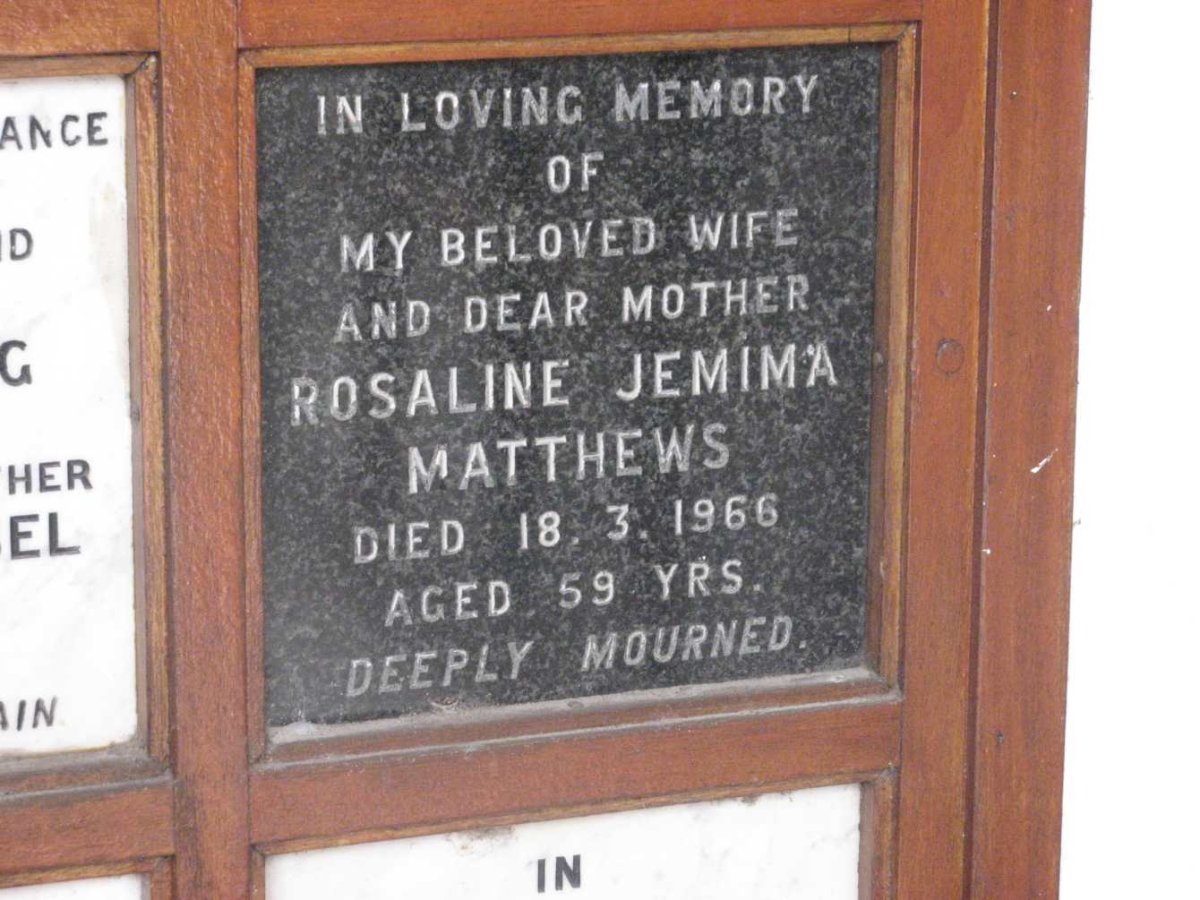 MATTHEWS Rosaline Jemima -1966