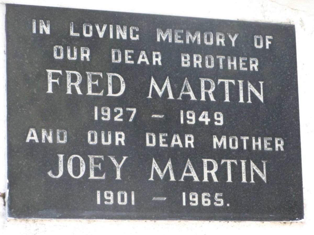 MARTIN Joey 1901-1965 :: MARTIN Fred 1927-1949 