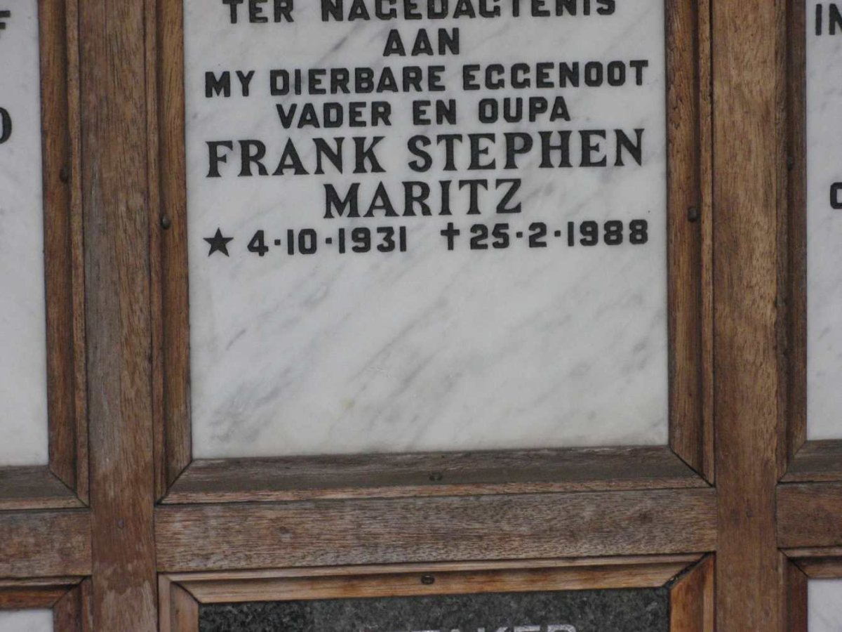 MARITZ Frank Stephen 1931-1988