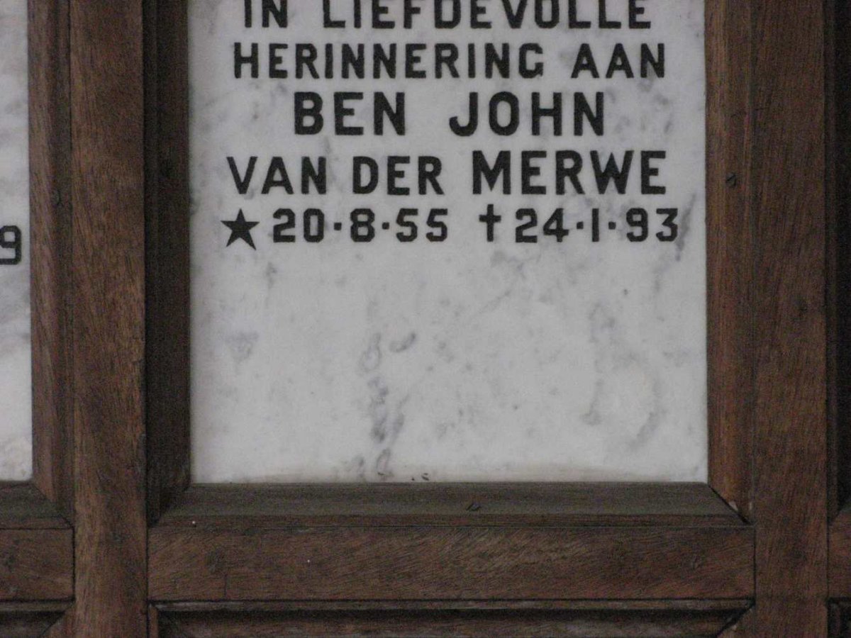 MERWE Ben John, van der 1955-1993