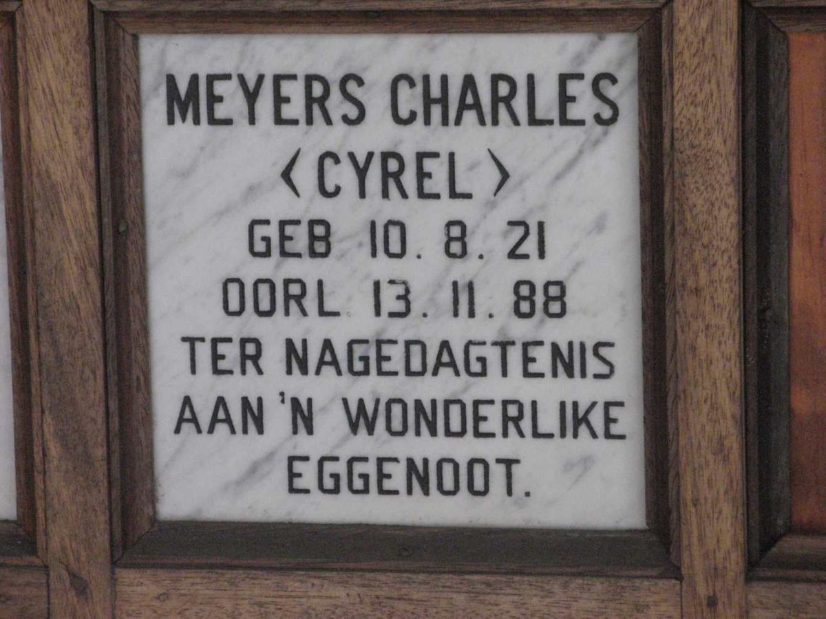 MEYERS Charles 1921-1988