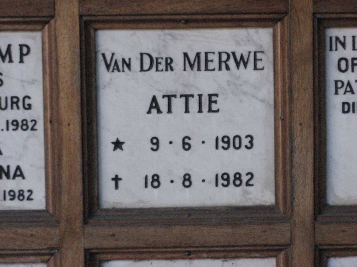 MERWE Attie, van der 1903-1982