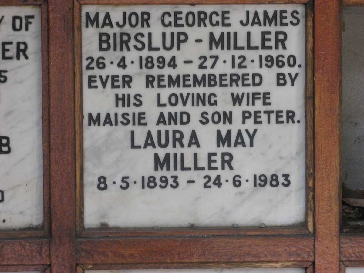 MILLER George James, BIRSLUP 1894-1960 &amp; Laura May 1893-1983