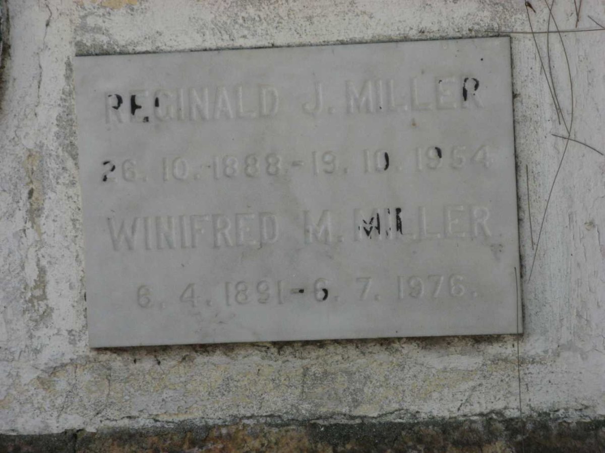 MILLER Reginald J. 1888-1954 &amp; Winifred M. 1891-1976