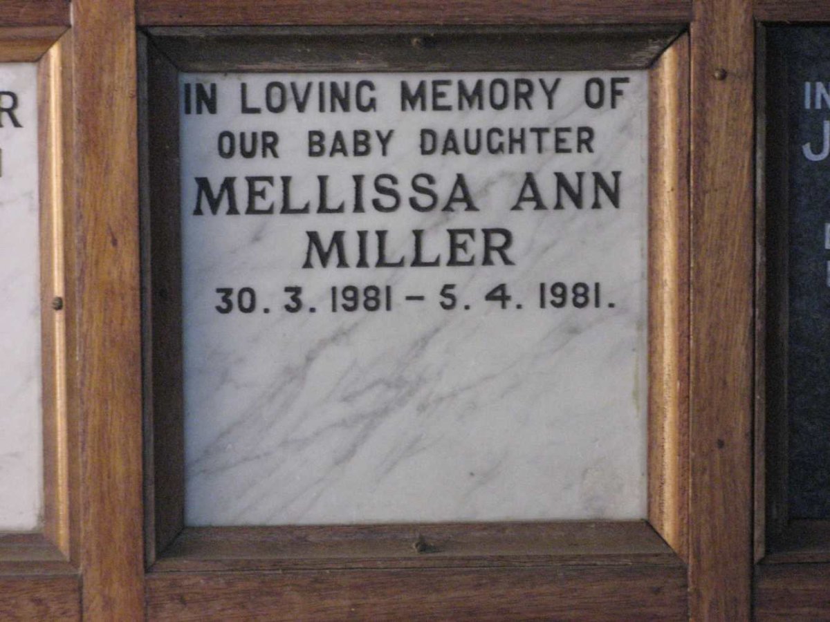 MILLER Mellissa Ann 1981-1981