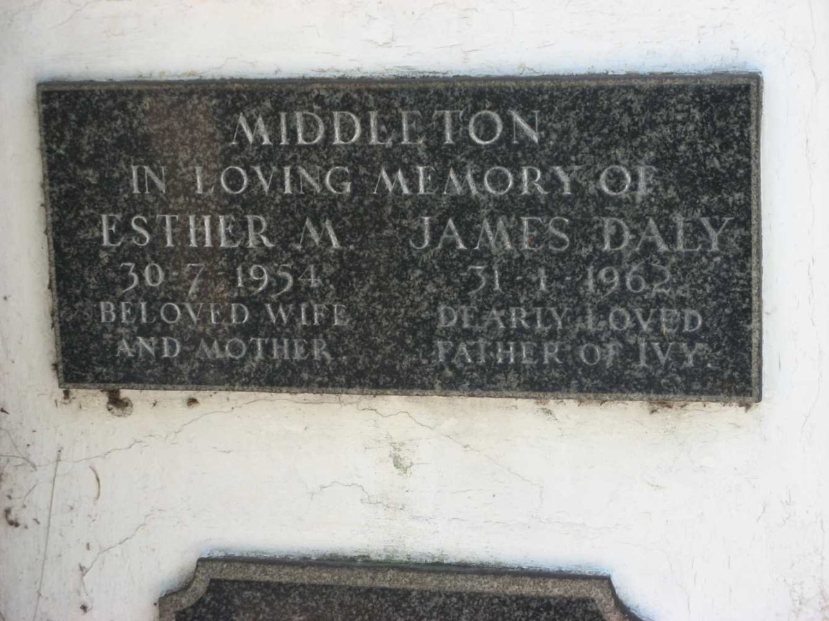 MIDDELTON James Daly -1962 &amp; Esther M. -1954